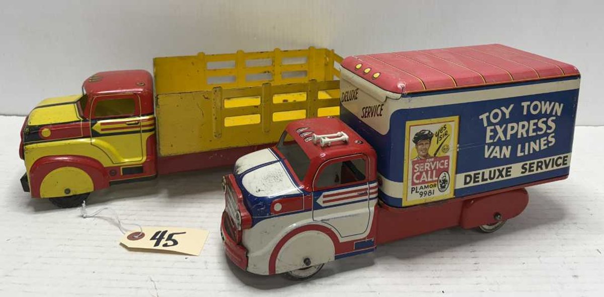 (2) Marx Trucks - Stake Truck/Toy Town Express