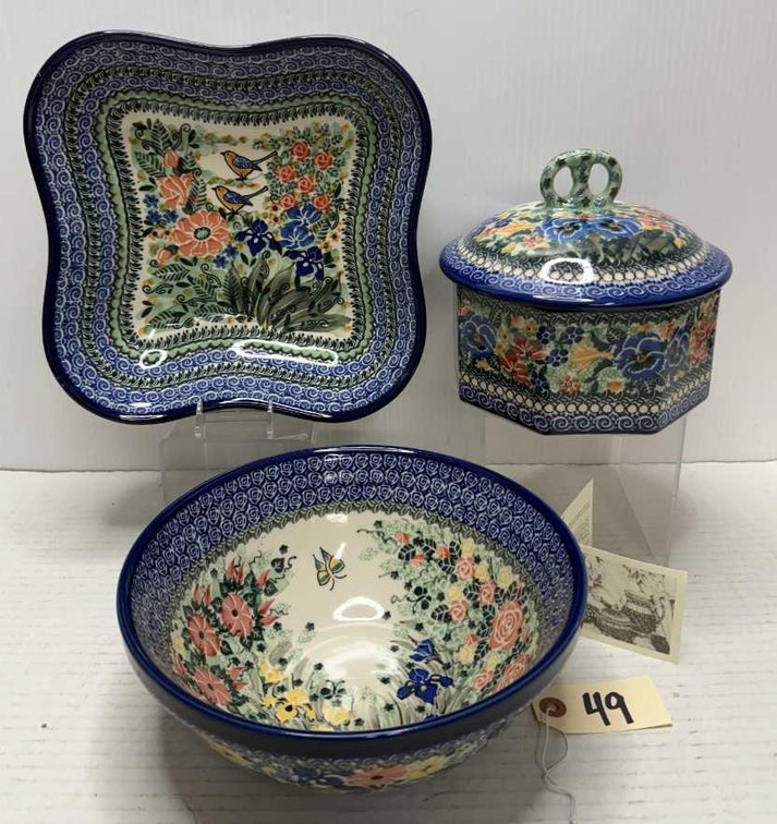 3pcs of 2008 Spec Ed Unikat Polish Pottery