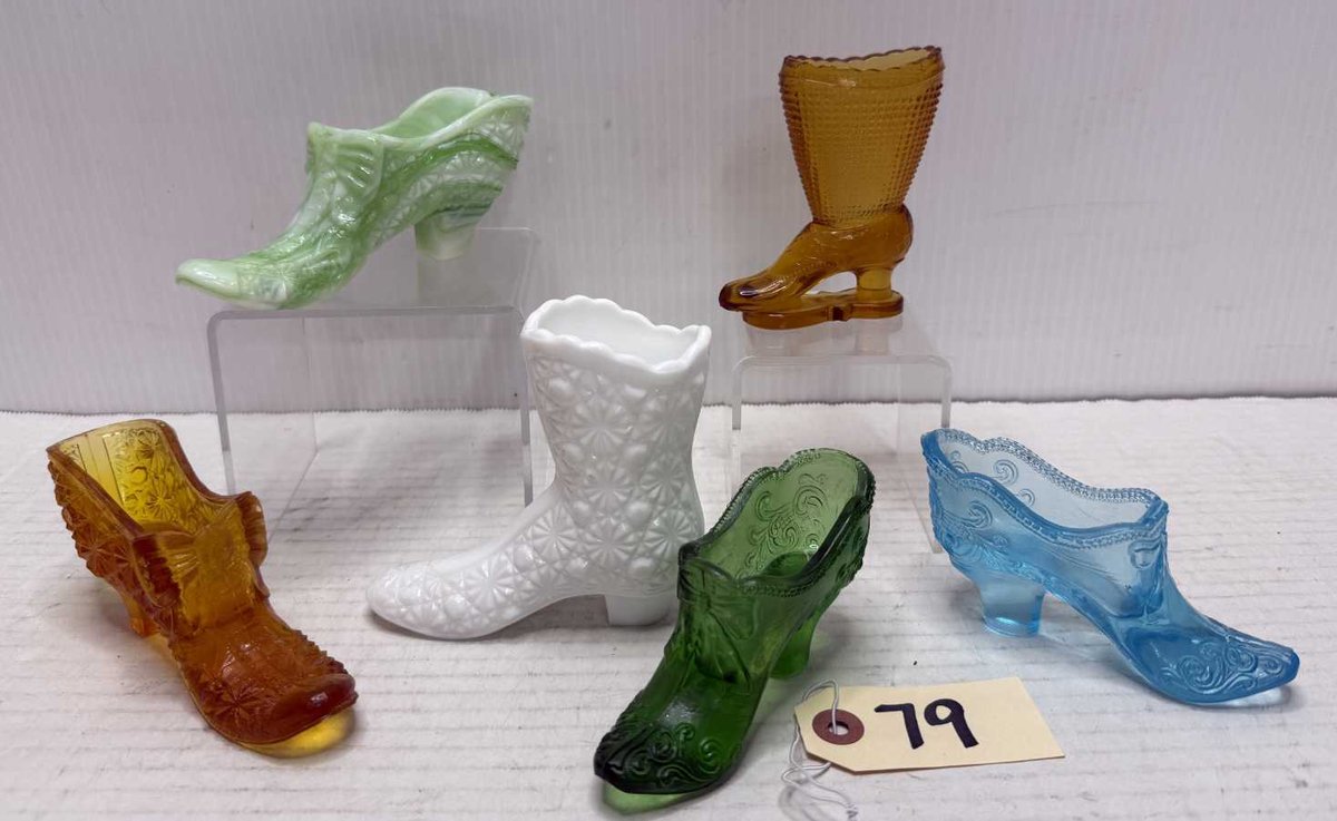 (5) Glass Shoes - Uranium Slag Glass ++