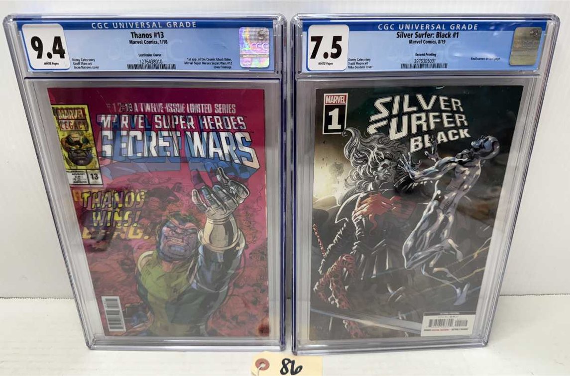 (2) Graded Marvel Comics: Thanus & Silver Surfer