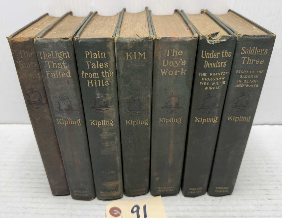 (7) Rudyard Kipling Books from the early 1900's