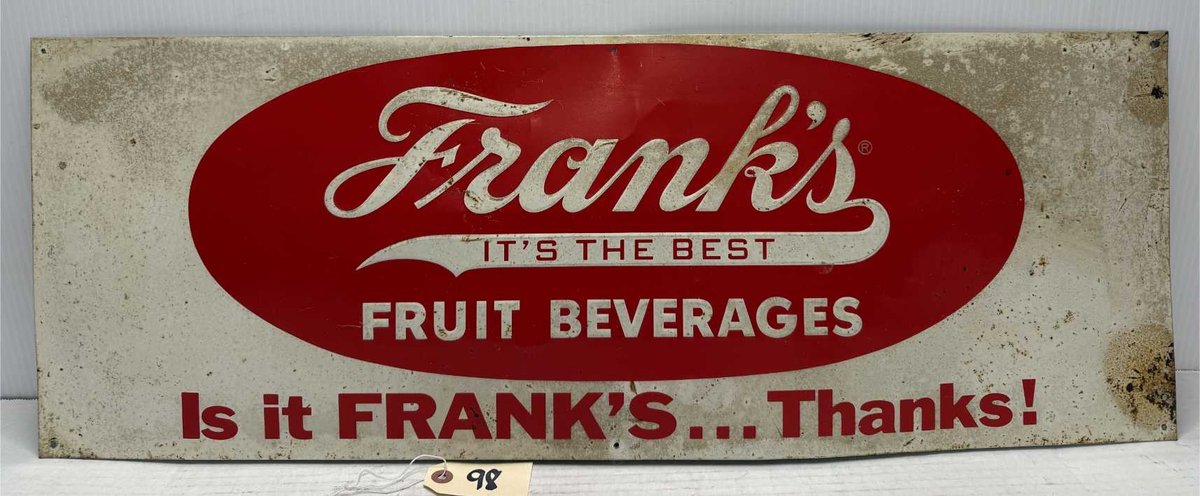 Frank's Fruit Beverages Advertising Sign