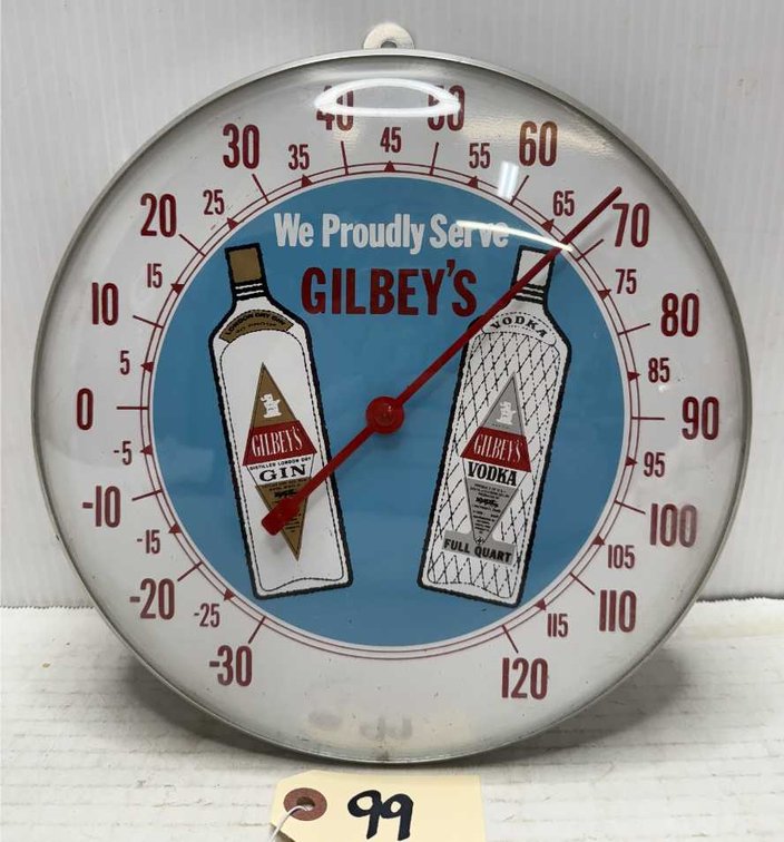 Gilbey's Gin & Vodka Advertising Thermometer