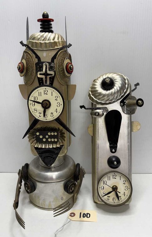 (2) Boss Brown/Mark Brown Whimisical Clocks
