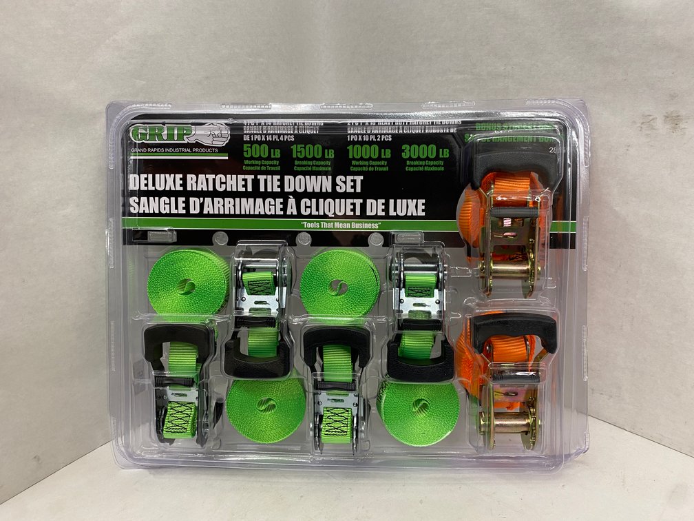 Grip 6pc Deluxe Ratchet Tie Down Set