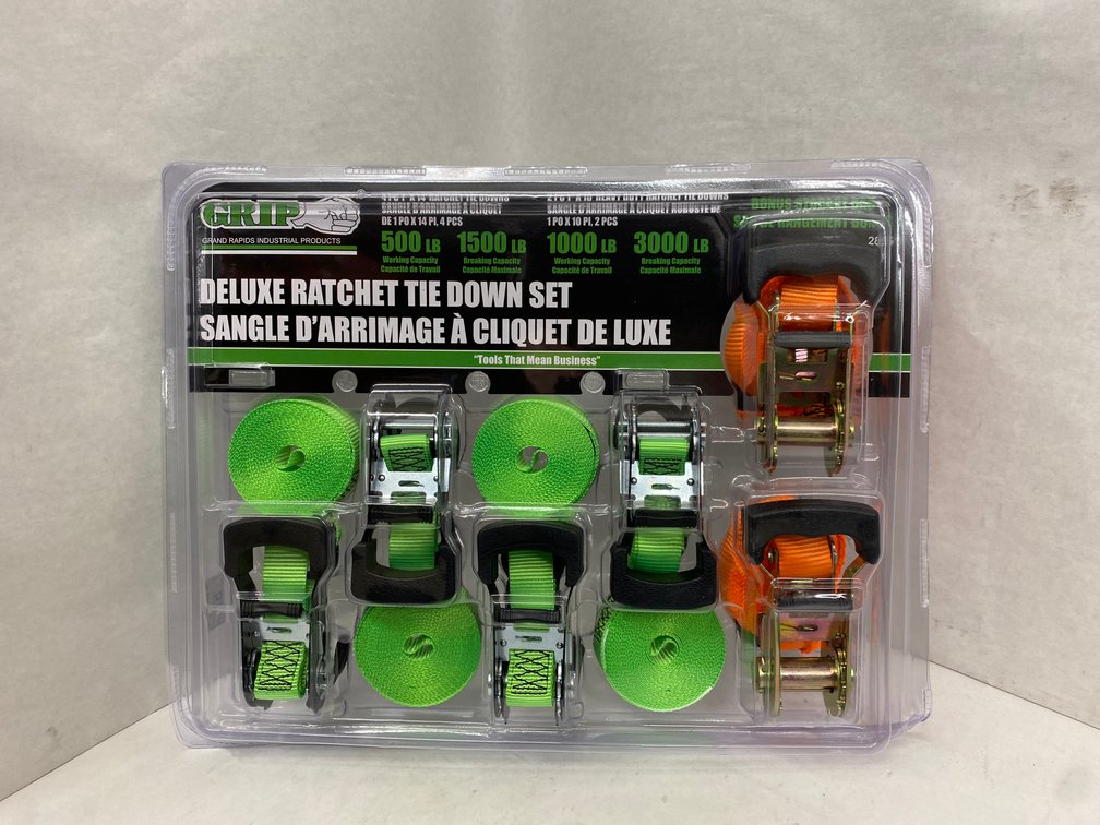 Grip 6pc Deluxe Ratchet Tie Down Set