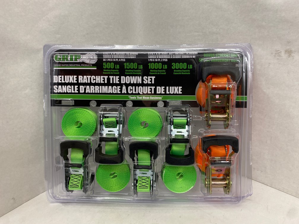 Grip 6pc Deluxe Ratchet Tie Down Set