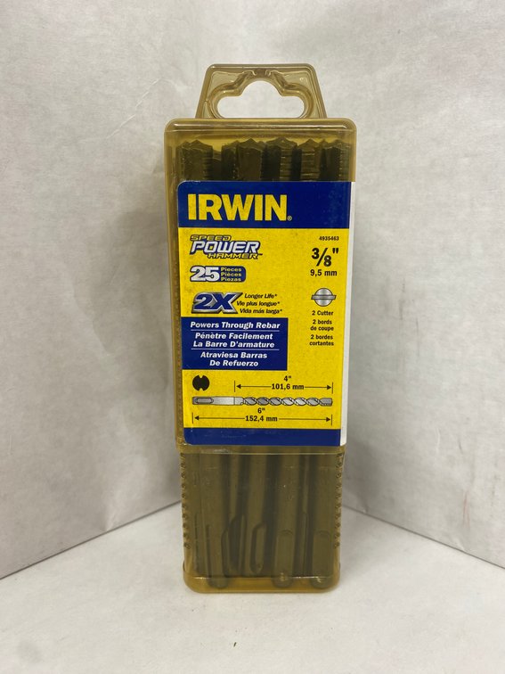 Irwin 25pk 3/8"x6" SpeedHammer Bits