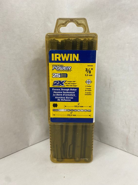 Irwin 25pk 3/8"x6" SpeedHammer Bits