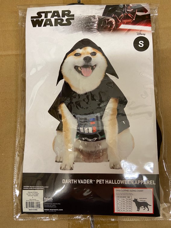 (384x Bid)Star Wars Darth Vader Pet Costume-Small