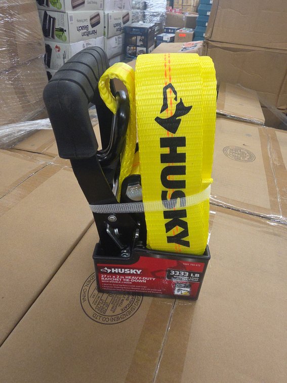 (156x Bid) Husky 2"x27' Ratchet Strap