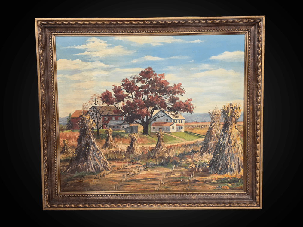 Amos Zook Farmstead Acrylic on Canvas by Aaron Zook, 1967