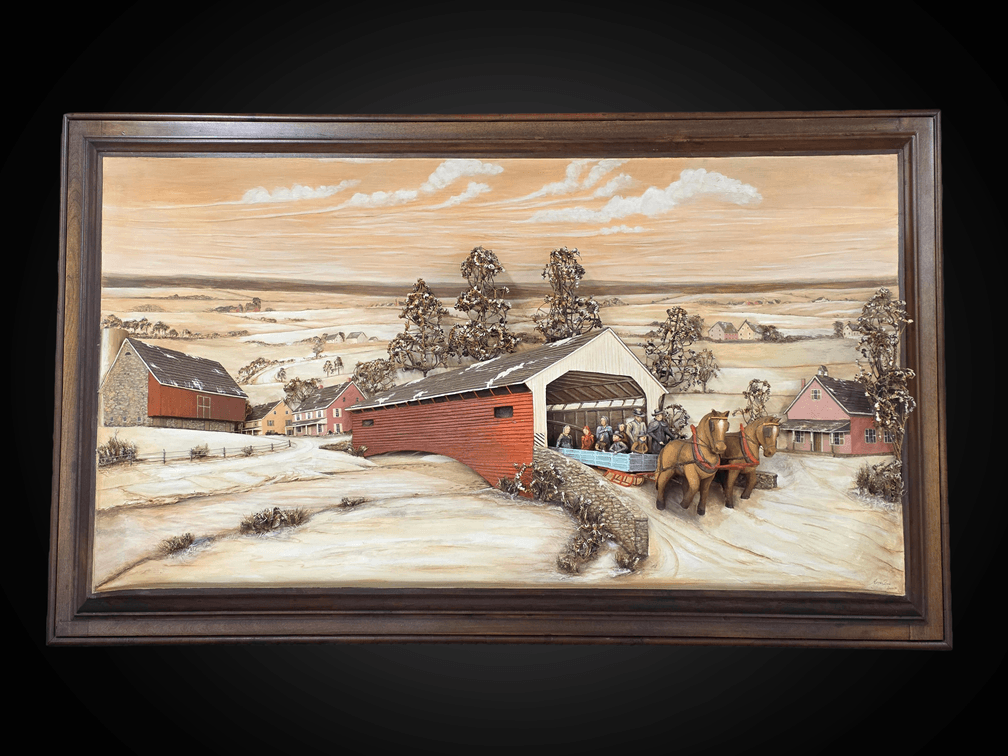 Kinzer RD Mixed Media 3-D Winter Ride Landscape Scene by Aaron Zook