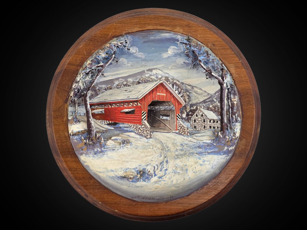Winter Mixed Media 3-D Countryside Landscape Scene by Aaron Zook