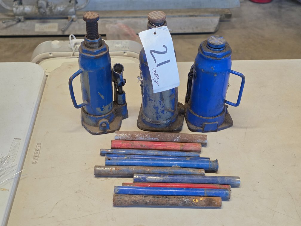 (3) Bottle Jacks & Handles