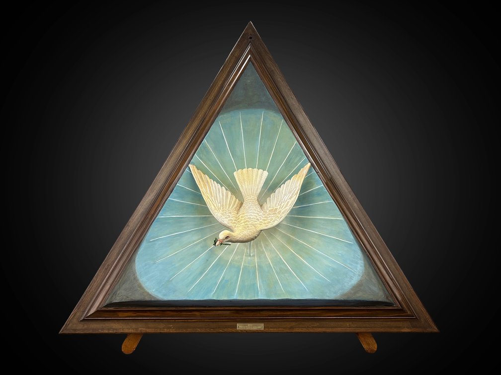 Descending Dove Mixed Media Sculptural Painting by Aaron Zook, 1977