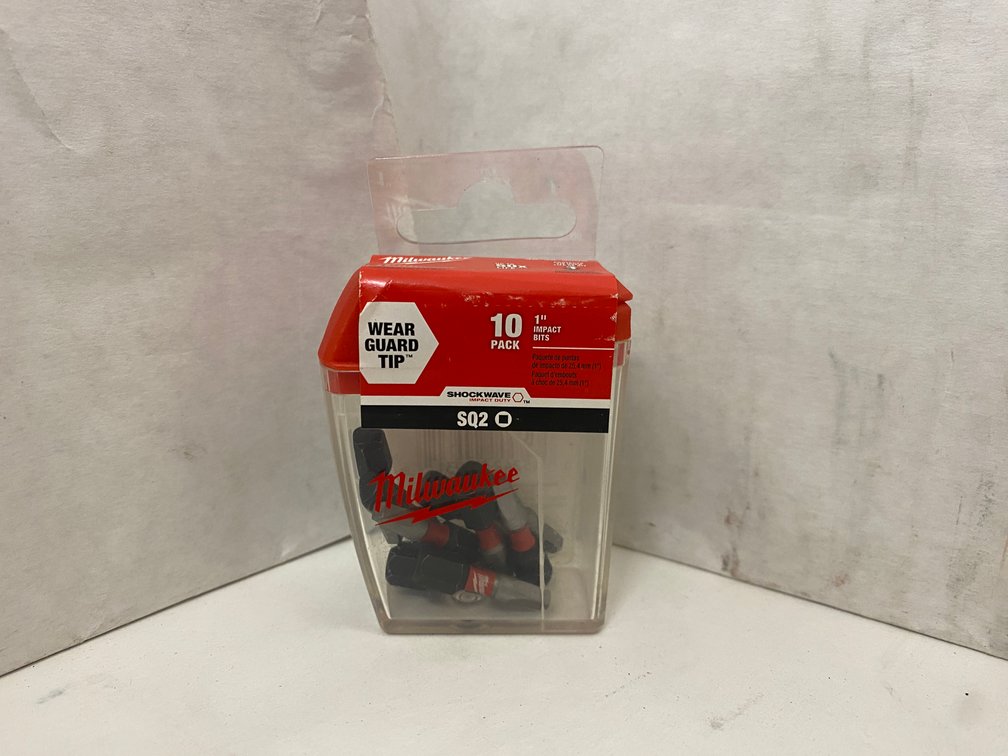 (120x bid)Milwaukee 10pk 1" SQ2 Impact Bits