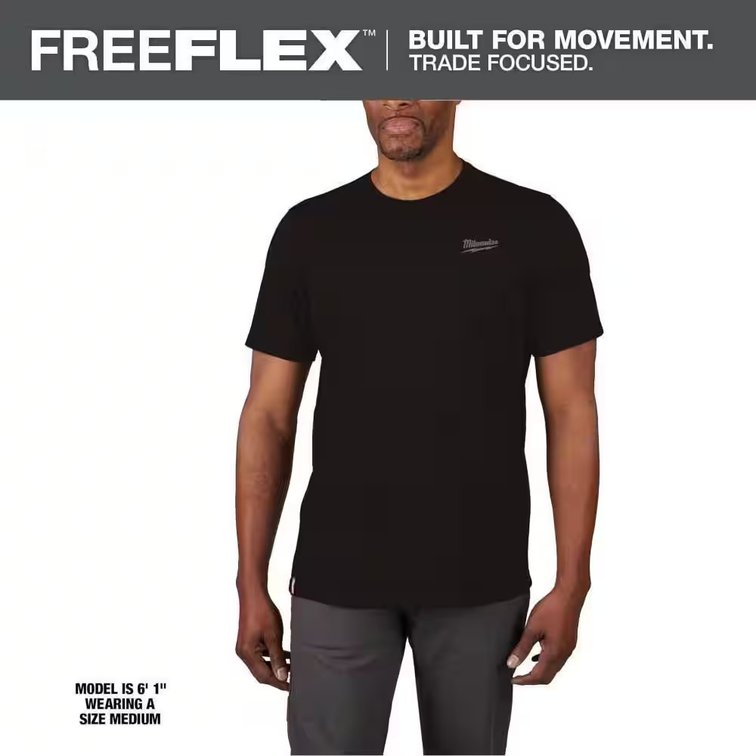 Milwaukee Men's 2X-Large Black Cot/Poly Tee