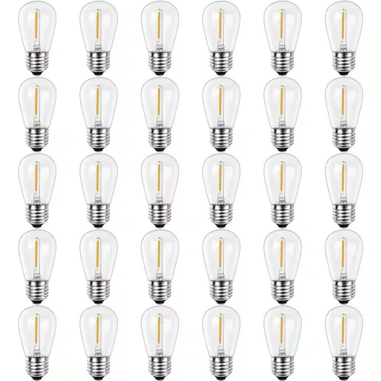 11-Watt S14 LED String Light Bulbs, 2700K, 30-Pack
