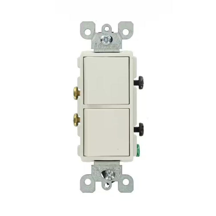 Decora 15 Amp Single Pole Dual Switch, White