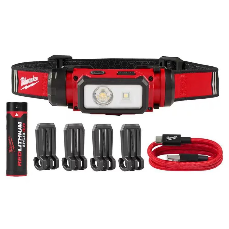 (2x) Milwaukee 600 Lumens LED RedLithium Headlamp
