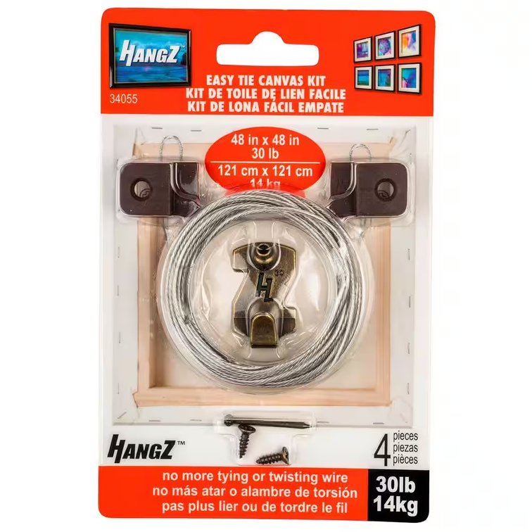 (2x) Canvas Easy Tie 1 Hole D-Ring Kit 30 lbs.