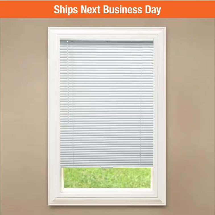 White Cordless Mini Blinds 1 in Slats 23W x 72L
