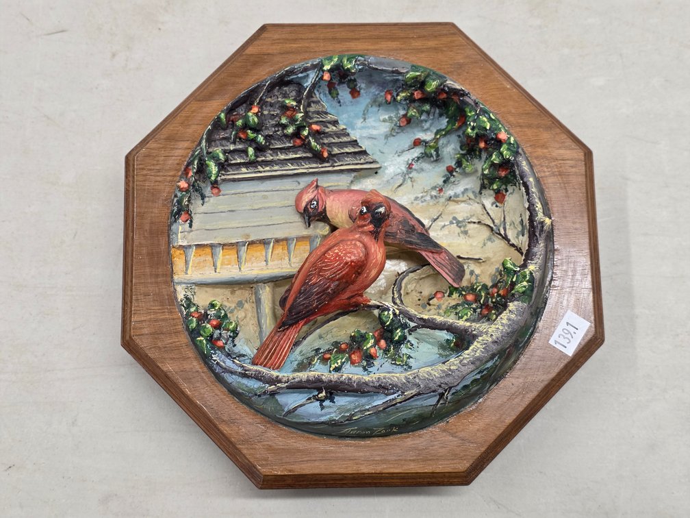 Framed Octagonal 3-D Cardinal by Aaron Zook