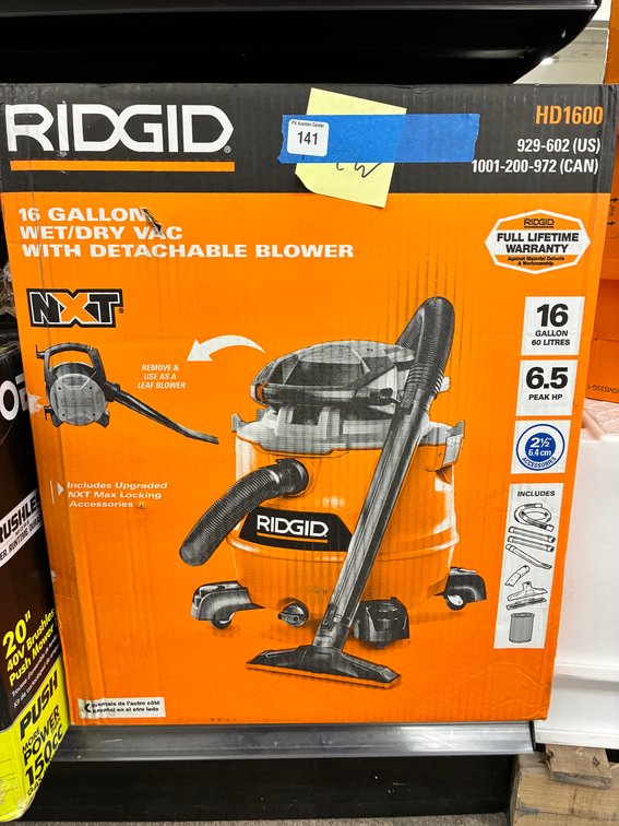 Ridgid 16 Gal Wet/Dry Vac with Detachable Blower