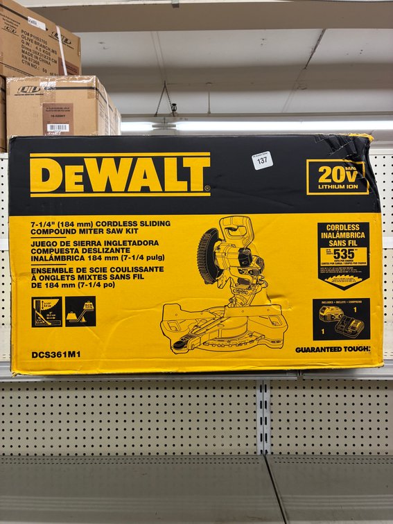 Dewalt 20v 7-1/4" Sliding Compound Miter Saw