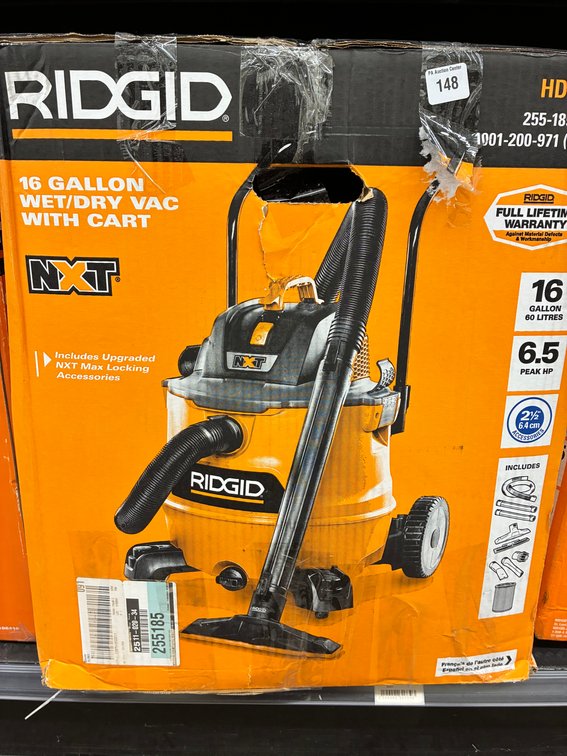 Ridgid 16 Gal Wet/Dry Vac with Cart