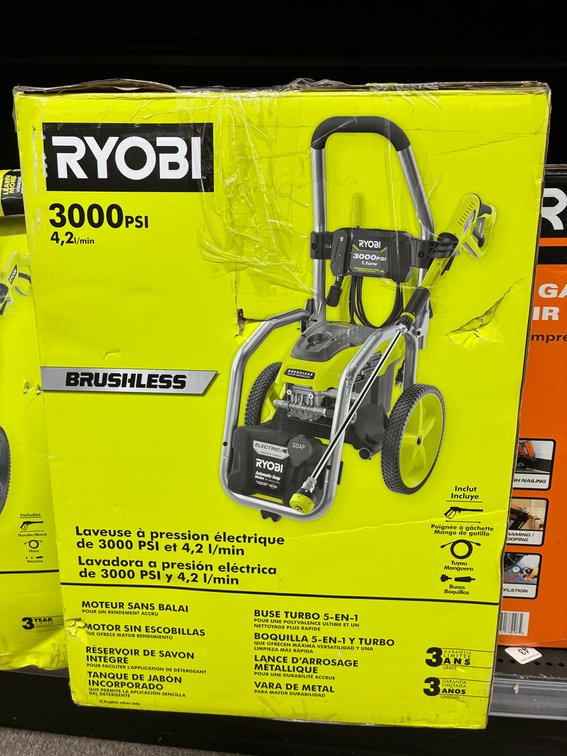 Ryobi 3000psi Electric Pressure Washer