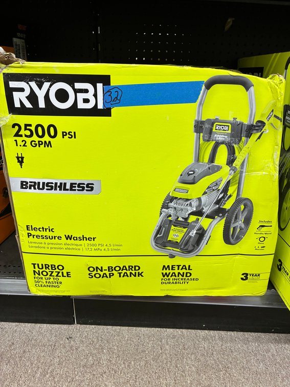 Ryobi 2500psi Electric Pressure Washer