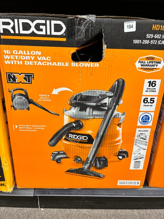 Ridgid 16 Gal Wet/Dry Vac with Detachable Blower