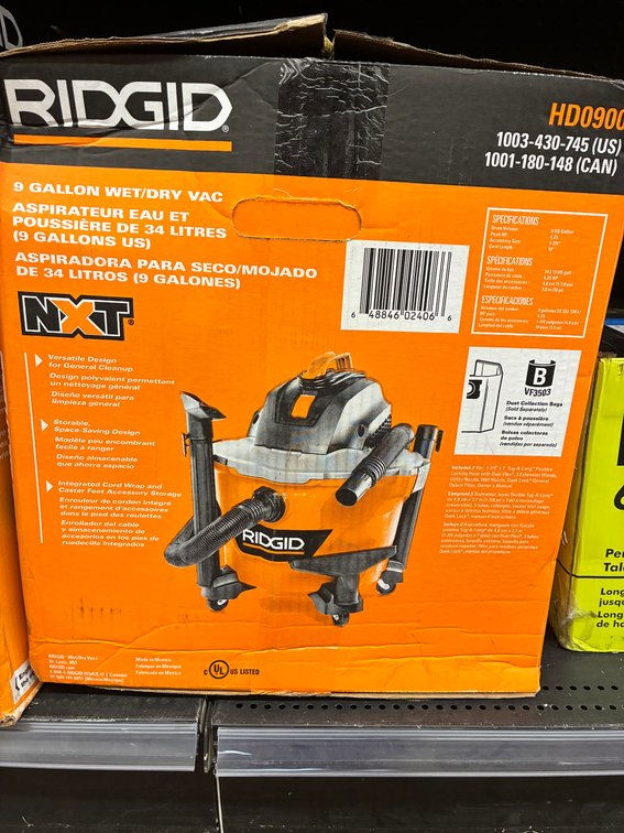 Ridgid 9 Gal Wet/Dry Vac