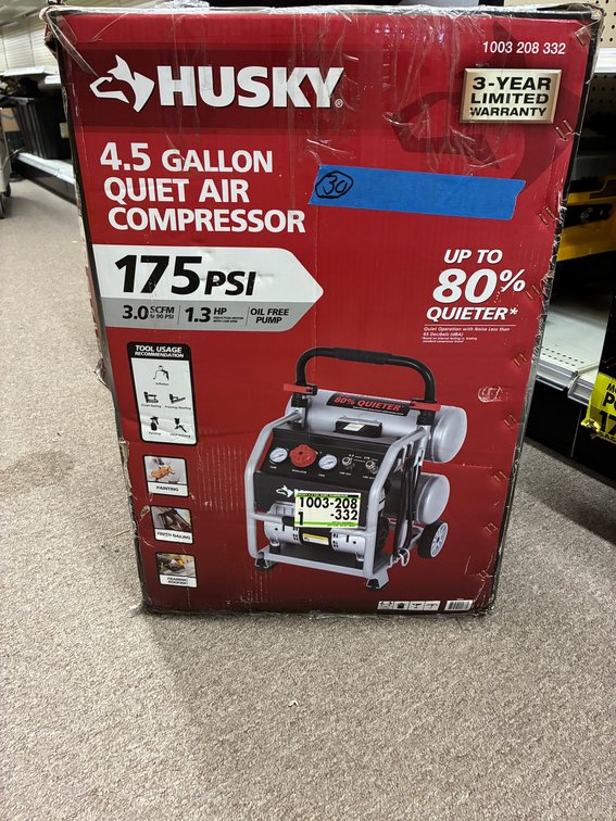 Husky 4.5gal Quiet Air Compressor
