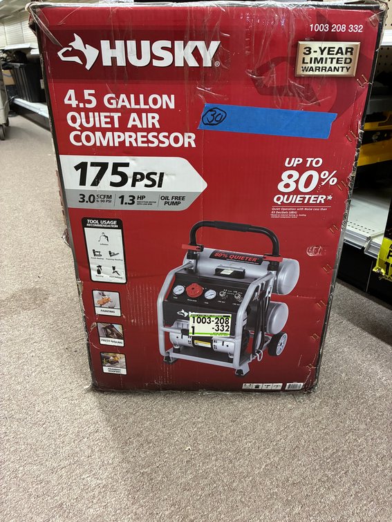 Husky 4.5gal Quiet Air Compressor