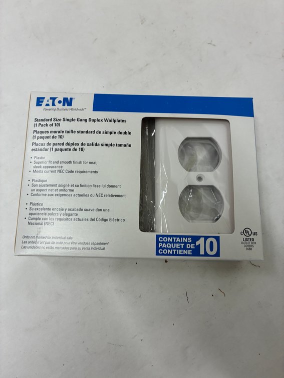 (4x bid) 10pk Single Gange Duplex Wallplates