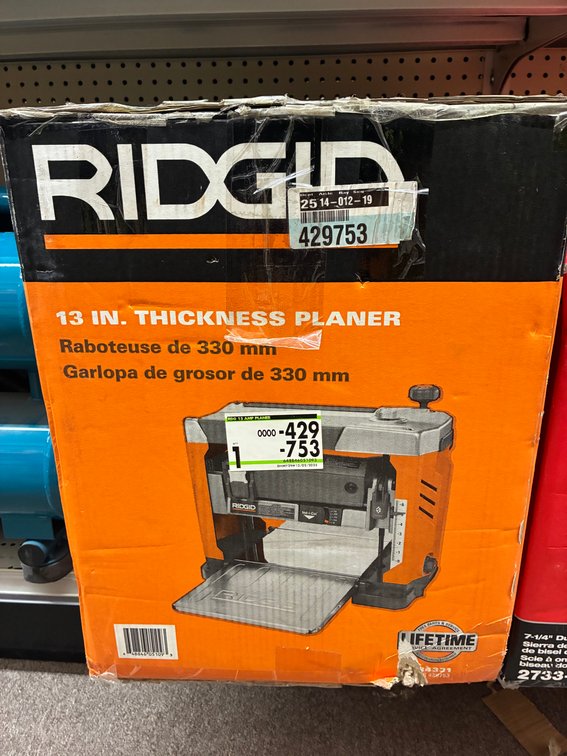 Ridgid 13" Planer
