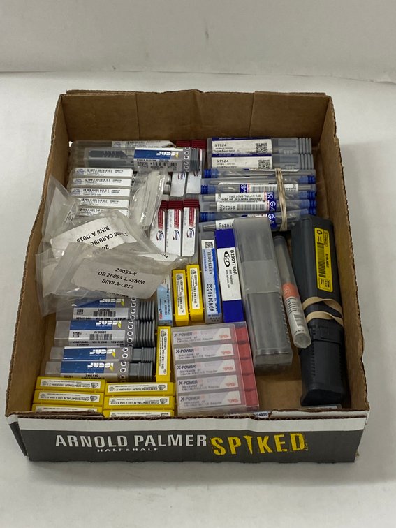 Tray Lot Asst Spot Drills, Spur Drills, End Mills & More