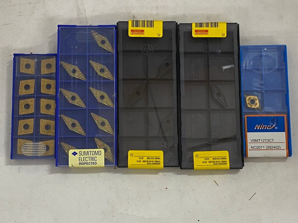 (5 Pks) Assorted Lathe Insert Tooling