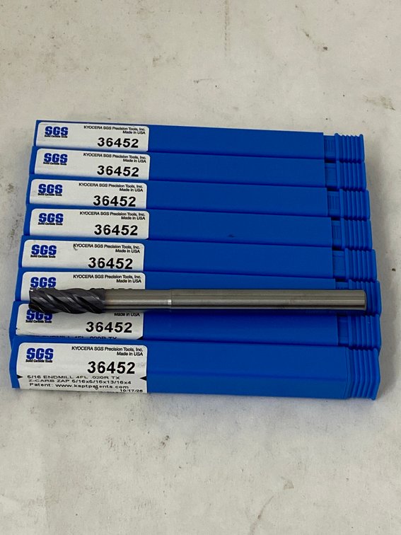 (8) Kyocera ZAP 5/16x5/16x13/16x4  End Mills