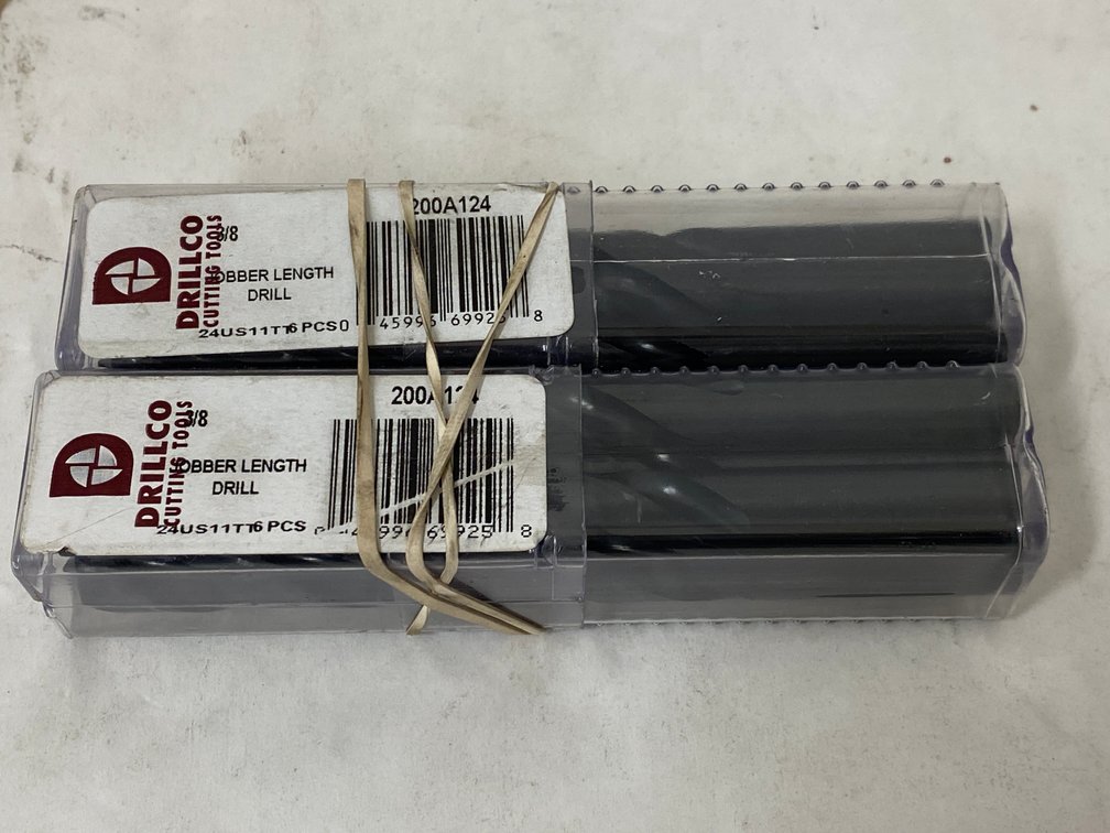 (12) Drillco 3/8" Jobber Length Drill Bits