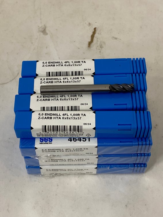 (19) Kyocera Z-Carb HTA 6x6x13x57 End Mills