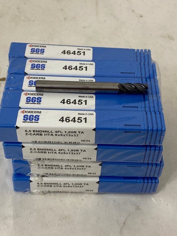 (20) Kyocera Z-Carb HTA 6x6x13x57 End Mills