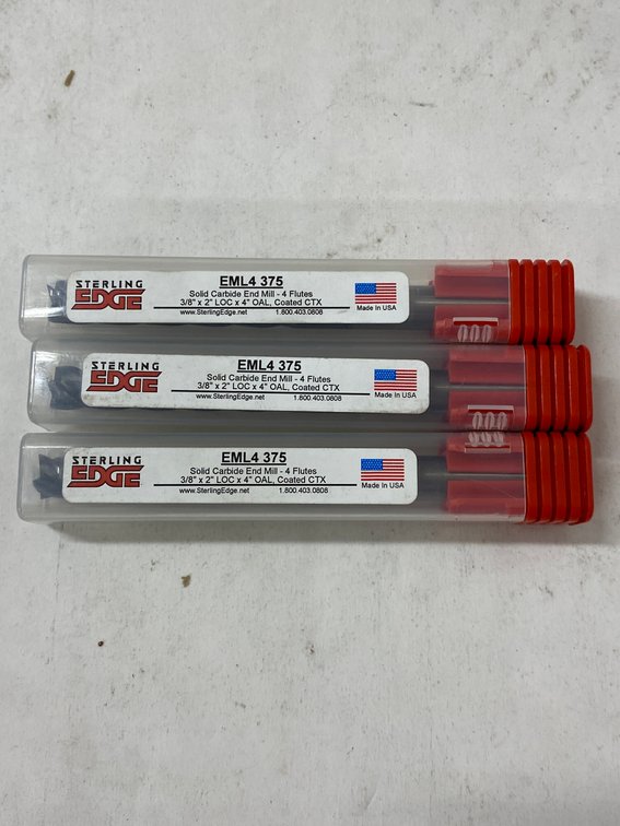 (3) Sterling Edge 3/8" Solid Carbide End Mill