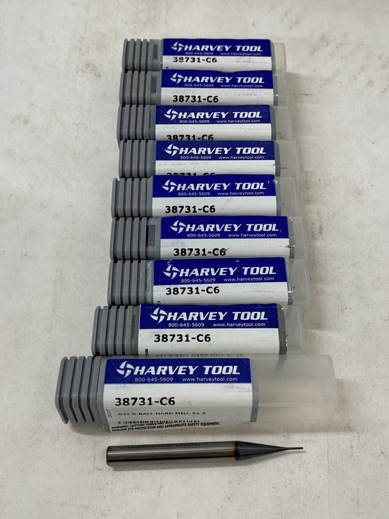 (10) Harvey Tool .031 D Ball Hard Mill