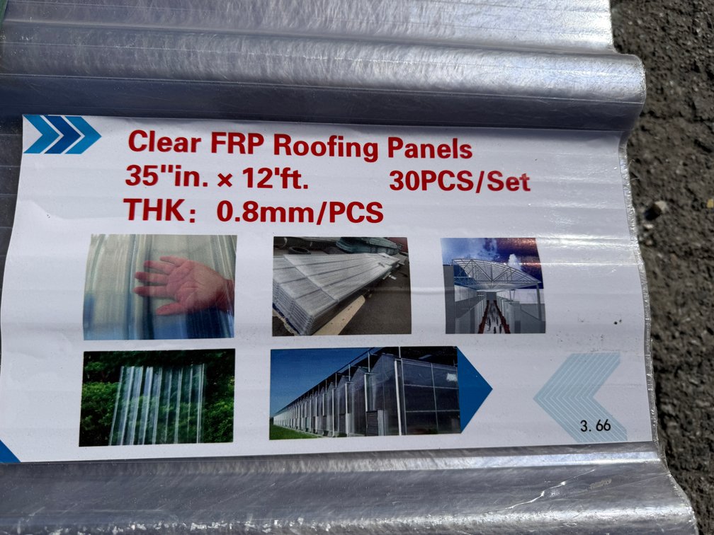 (2) New Packs Clear 12' Roofing Panels