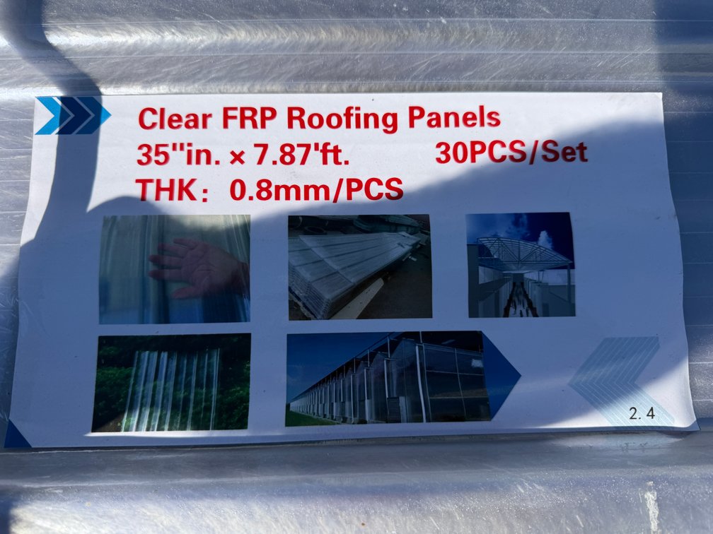 (2) New Packs Clear 7.87' Roofing Panels