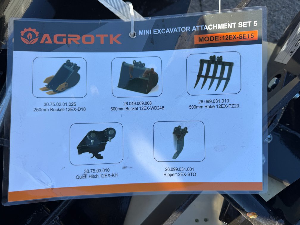 New Skid Lot AGT Mini Excavator Attachments